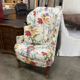 Blue & White Wingback Chair