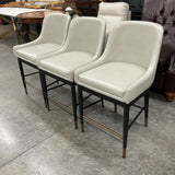 Set of 3 Counterstone Leather Counter Stools