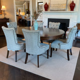 Bernhardt 54" Round Table with 6 Tufted Chairs and 1 Leaf