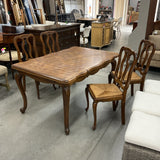 French Provincial Draw Leaf Dining Table with 2 Leaves
