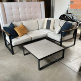 Outdoor Metal Sectional, Cocktail Table, Outdoor Cover, and Cushion Storage Bag