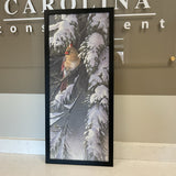 Framed Cardinal on Snow by Wilhelm Goebel