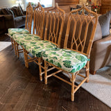 Set of 4 Vintage McGuire Rattan Cathederal Chairs
