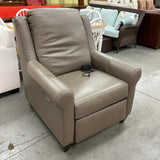 Bassett Leather Power Recliner with Adjustable Headrest (R)