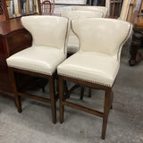 Set of 4 Jameson Grandin Road Leather Swivel Stools