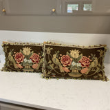 Pair of Needlepoint French Country Pillows