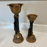 Pair of Gold and Black Tassel Candleholders
