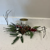 Christmas Greenery w/ Mercury Battery Operated Candle