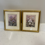 Pair of Floral Prints with Gold Frame