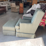 Newly Reupholstered Howard Miller Swivel Rocker w/Ottoman