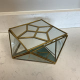 Glass and Gold Container with Lid