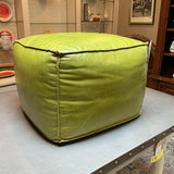 Lee Industries Green Leather Ottoman