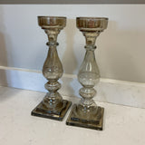 Pair of Glass Candle Holders