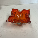 Orange Glass Abstract Bowl