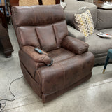 Flexsteel Power Leather Recliner with Adjustable Headrest and Lumbar