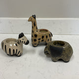 Set of 3 Animal Candleholders