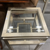 Glass Top Square End Table