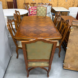 Ethan Allen Table, 8 Chairs, 2 Leaves As Is