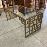Greek Key Glass Cocktail Table