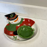 Snowman Dip and Chip Platter