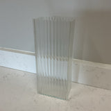 Rectangle Glass Ribbed Vase