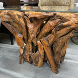 Furniture Classics Teak Root & Glass Console