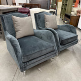 Pair of Fancy Footwork Caracole Chairs with Pillows