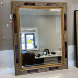 Large Brown and Gold Framed Mirror