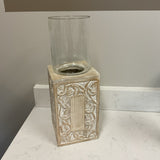 Wood and Glass Candle Holder