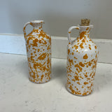 Pair of Orange Spotted Jugs As Is