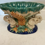 Italian Majolica Elephant Fluted Bowl (R)