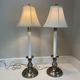 Pair of Pewter Buffet Lamps