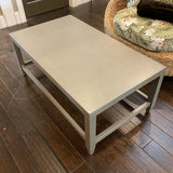 Made Goods Jarin Faux Belgian Linen Cocktail Table