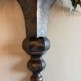 Pair of Black and Gold Sconces w/Flowers