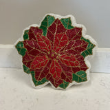 Beaded Poinsettia Pillow