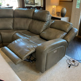 Haverty's Aviator Electric Reclining Sectional w/Adjustable Lumbar & Headrest