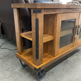 Rustic Media Console with Wheels