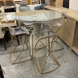 Glass Pub Table w/4 Stools