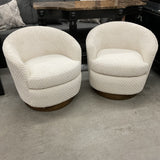 Pair of New Steven Shell Claudia Swivel Chairs
