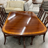 Ethan Allen Dining Table, 1 Leaf, 4 Chairs, Pads