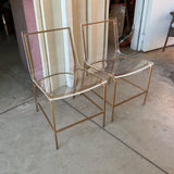 Pair of Gabby Penelope Acrylic & Gold Chairs