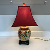 Oriental Lamp with Red Shade