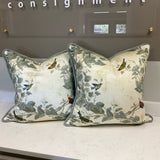 Pair of 24" Bird Reversible Pillows