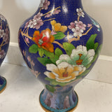 Pair of Blue Cloisonne Vases