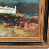 Harbour Oil with Black & Gold Frame by S. Gilianno