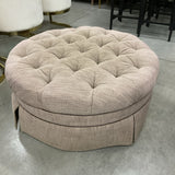 Hancock and Moore Gray Tufted Ottoman As Is