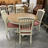 Dining Table with 1 Leaf and 6 Chairs
