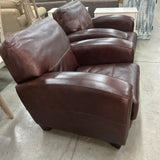 Pair of Italian Leather Soft Line Chairs