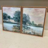 Pair of Serene Riverside View Canvases