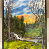Cascading Sunset Original  Art By Valerie Wilson
